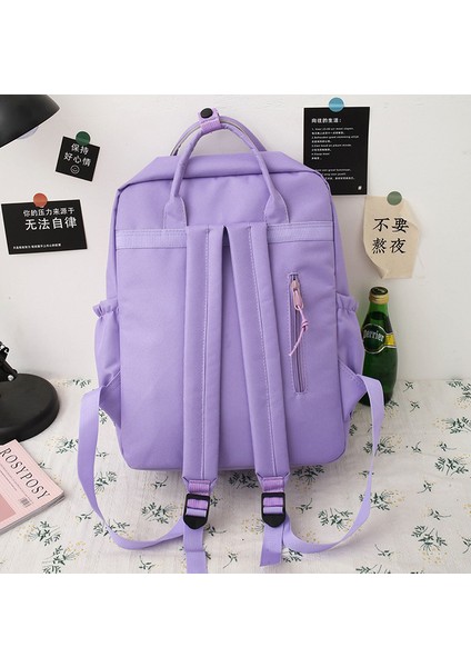 Kanvas Dört Parçalı Sırt Çantası Kolej Tarzı Küçük Taze Okul Çantası Büyük Kapasiteli Çok Amaçlı Sırt Çantası (Yurt Dışından) fırsatları