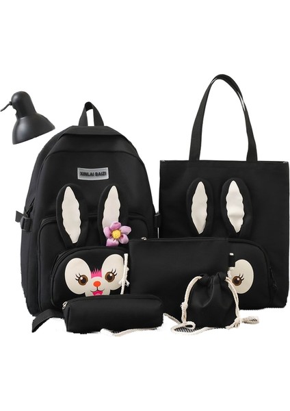 Sevimli Yumuşak Tavşan Ortaokul Öğrencisi Okul Çantası Kolej Tarzı Ortaokul Öğrencisi Sırt Çantası Dört Parçalı Set Ilkokul Öğrencisi Okul Çantası (Yurt Dışından)