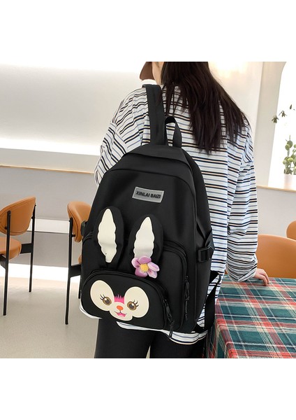 Sevimli Yumuşak Tavşan Ortaokul Öğrencisi Okul Çantası Kolej Tarzı Ortaokul Öğrencisi Sırt Çantası Dört Parçalı Set Ilkokul Öğrencisi Okul Çantası (Yurt Dışından) modelleri