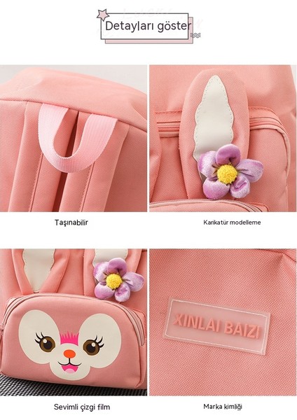 Sevimli Yumuşak Tavşan Ortaokul Öğrencisi Okul Çantası Kolej Tarzı Ortaokul Öğrencisi Sırt Çantası Dört Parçalı Set Ilkokul Öğrencisi Okul Çantası (Yurt Dışından) fırsatları