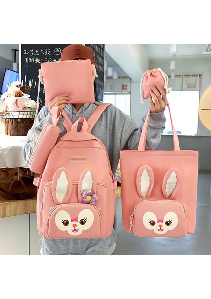 Sevimli Yumuşak Tavşan Ortaokul Öğrencisi Okul Çantası Kolej Tarzı Ortaokul Öğrencisi Sırt Çantası Dört Parçalı Set Ilkokul Öğrencisi Okul Çantası (Yurt Dışından) indirimleri