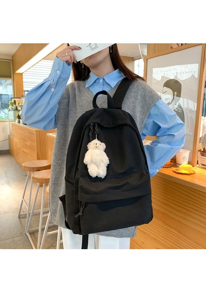 Yeni Moda Sırt Çantası Ins Tuval Sırt Çantası Kadın Yeni Kore Kampüs Ortaokul Lise Öğrencisi Katı Renk Kız Okul Çantası (Yurt Dışından) indirimleri