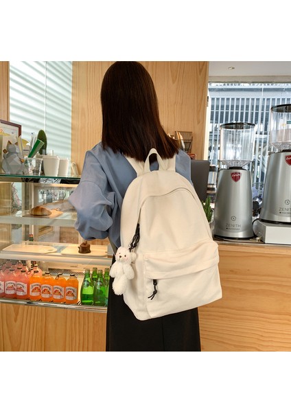 Yeni Moda Sırt Çantası Ins Tuval Sırt Çantası Kadın Yeni Kore Kampüs Ortaokul Lise Öğrencisi Katı Renk Kız Okul Çantası (Yurt Dışından) indirimleri