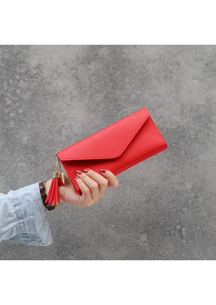 Uzun El Tutma Trendy Kalp Şeklinde Kolye Basit Moda Kadın Cüzdanı (Yurt Dışından)