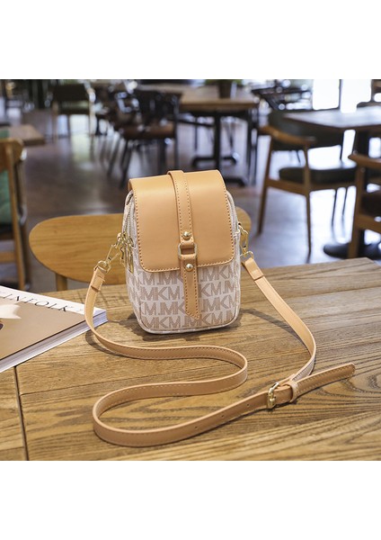 Moda Mini Cep Telefonu Çantası Dikey Çok Katmanlı Crossbody Baskılı Kadın Çantası Omuz (Yurt Dışından)
