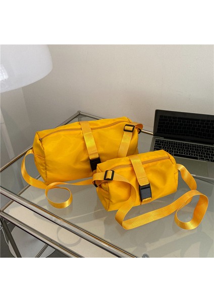 Oxford Kumaş Japon Trendy Marka Askılı Çanta Kadın Omuzdan Askili Çanta Kore Versiyonu Düz Renk Omuzdan Askili Çanta Rahat Geri Tüm Maç Işe Gidip Gelme Çantası (Yurt Dışından)