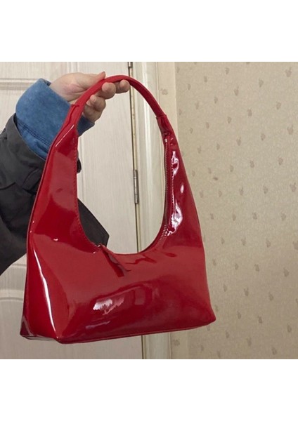 Çanta Retro Parlak Omuz Çantası Yeni Koltuk Altı Çantası (Yurt Dışından)