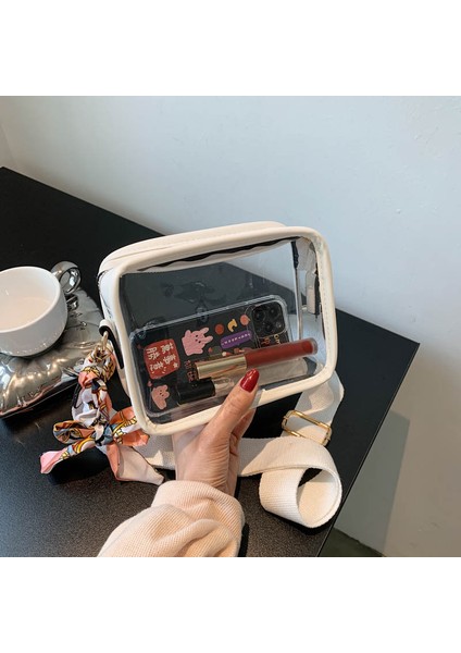 Şeffaf Çanta Geniş Omuz Askısı Küçük Kare Çanta Pvc Tek Omuz Çapraz Cep Telefonu Çantası (Yurt Dışından) fiyatları