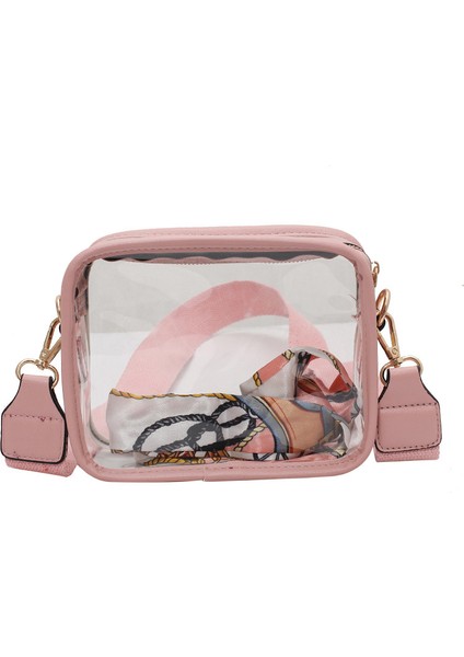 Şeffaf Çanta Geniş Omuz Askısı Küçük Kare Çanta Pvc Tek Omuz Çapraz Cep Telefonu Çantası (Yurt Dışından)