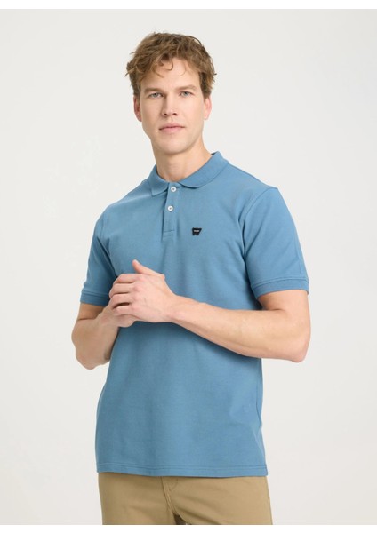 Açık Mavi Erkek Polo T-Shirt W7D5K4XX2T404 Kısa Kollu Polo Tshir