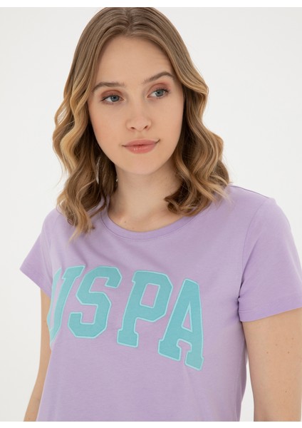 Bisiklet Yaka Lila Kadın T-Shirt GEAN24 fiyatları