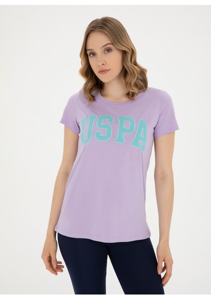 Bisiklet Yaka Lila Kadın T-Shirt GEAN24 modelleri