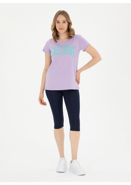 Bisiklet Yaka Lila Kadın T-Shirt GEAN24 fırsatları