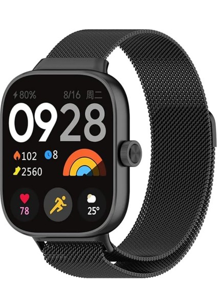Xiaomi Redmi Watch 4 Uyumlu Metal Hasır Örgü Paslanmaz Kordon