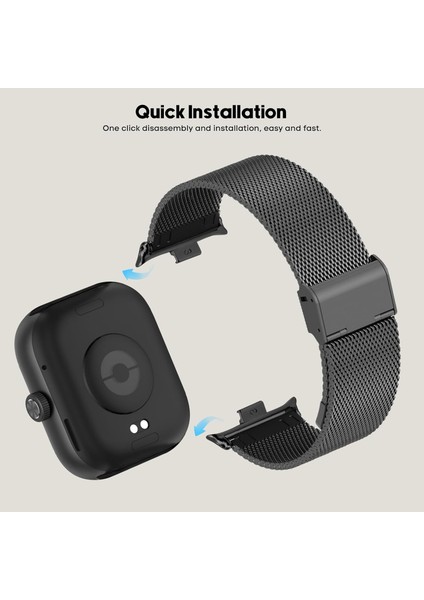 Xiaomi Redmi Watch 4 Uyumlu Metal Hasır Örgü Paslanmaz Kordon