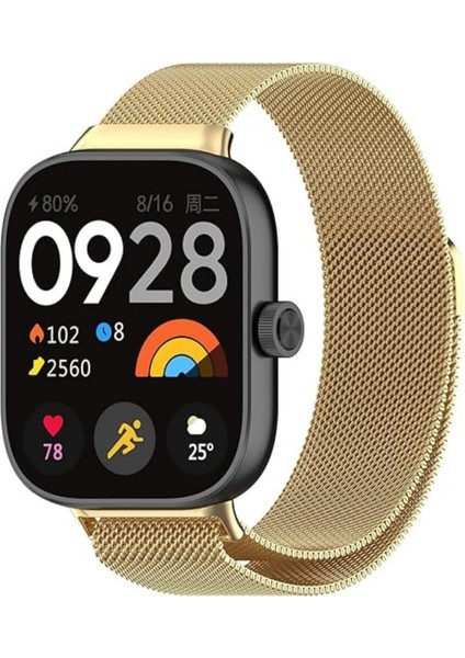 Xiaomi Redmi Watch 4 Uyumlu Metal Hasır Örgü Paslanmaz Kordon