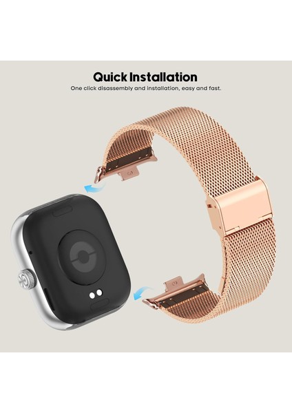 Xiaomi Redmi Watch 4 Uyumlu Metal Hasır Örgü Paslanmaz Kordon