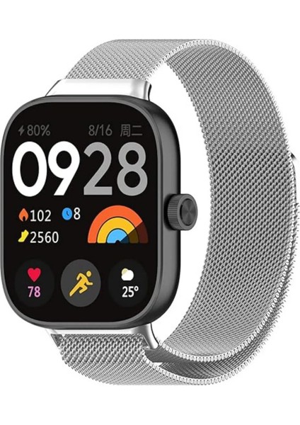 Xiaomi Redmi Watch 4 Uyumlu Metal Hasır Örgü Paslanmaz Kordon