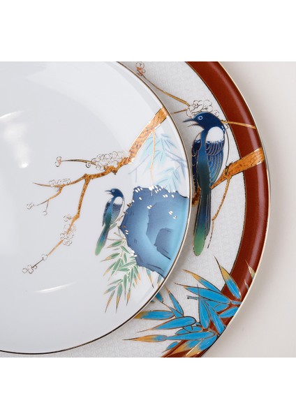 Alysia Kuş Desenli 6'lı Porselen Pasta Tabağı Seti 20 cm modelleri