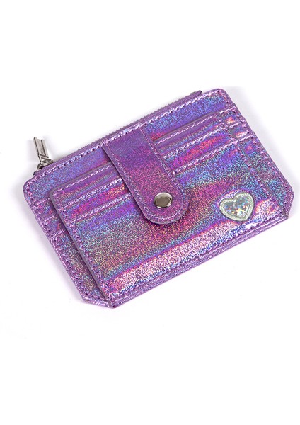 Pu Kart Sahibinin Kalp Işlemeli Bayanlar Fermuarlı Toka Cüzdanı (Yurt Dışından)