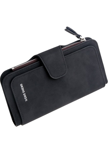Üç Katlı Uzun Mat Kartlık Tokalı Cüzdan Madeni Para Cüzdanı (Yurt Dışından)