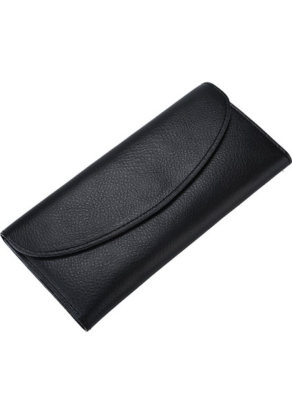 Hakiki Deri Basit Bayan Cüzdan Cüzdan Uzun Debriyaj (Yurt Dışından)