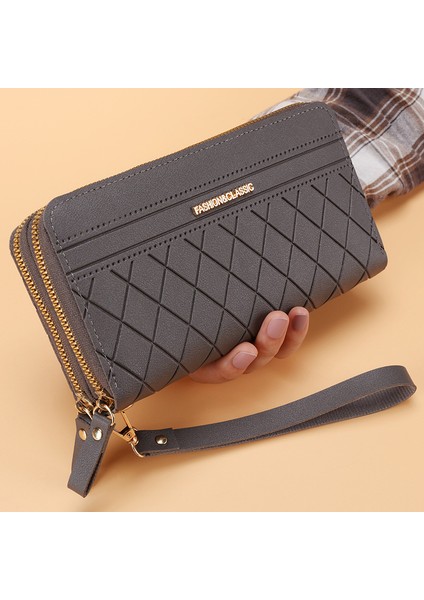 Çift Fermuarlı Bozuk Para Cüzdanı Çoklu Kart Yuvası Cüzdan Kartlık (Yurt Dışından)