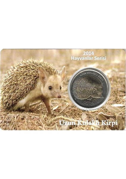 3ALP Koleksiyon, Uzun Kulaklı Kirpi 1 Lira 2014, Darphane Hatıra Bimetal Para, Hayvanlar Serisi, Renkli Kapamasında fiyatları