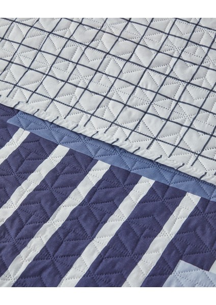 Patch Line Tek Kişilik Çok Amaçlı Örtü Lacivert