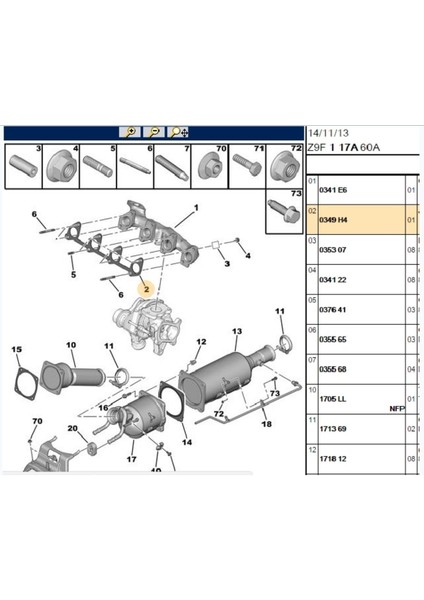 Egzoz Manifold Contası 307 406 607 806 Partner Expert C4 C5 Berlingo (0349H4)