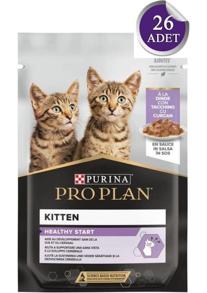 Pro Plan Pouch Sos Içinde Hindili Yavru Kedi Konservesi 85gr x 26  Adet