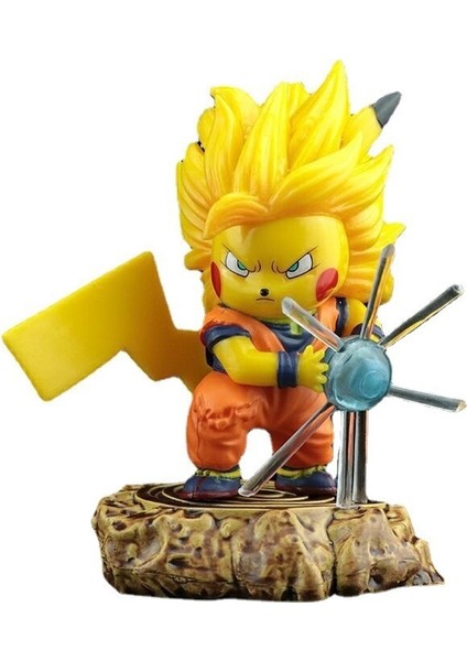 Khalid Bain Dragon Ball Süper Saiyan S Versiyonu Süper 3 Son Goku Pikachu Şekil Modeli (Yurt Dışından)