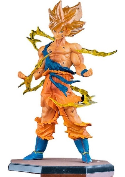 Khalid Bain Dragon Ball Figürü Süper Saiyan Sun Wukong Animasyon Modeli Savaş Hasarlı Goku Şasi Figürü (Yurt Dışından)