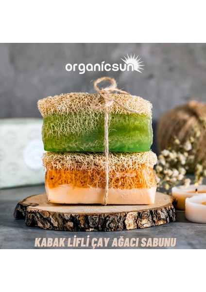 Doğal Kabak Lifli Çay Ağacı Sabunu 120 Gr X 2 Adet Tüm Cilt Tipleri