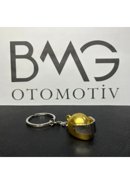 BMG Otomotiv Metal Kask Anahtarlık -Gold-