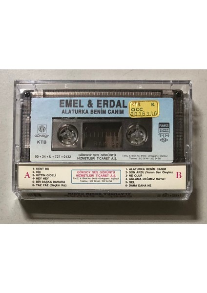 Emel & Erdal Alaturka Benim Canım Kaset (Orjnal Dönem Kağıt Baskı Kaset) fiyatları