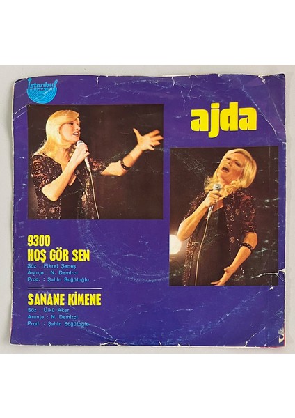 Ajda Pekkan Hoş Gör Sen - Sanane Kimene 45 Lik Plak (Orjinal Dönem Baskı)