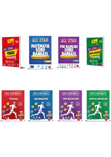 7. Sınıf 8'li T,m,f,s All Star Soru Bankası + Kondisyon Deneme Seti