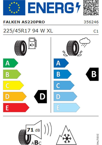 225/45 R17 94W Tl Xl Euroall Season As220 Pro Oto 4 Mevsim Lastiği (Üretim Yılı:2024) fiyatları