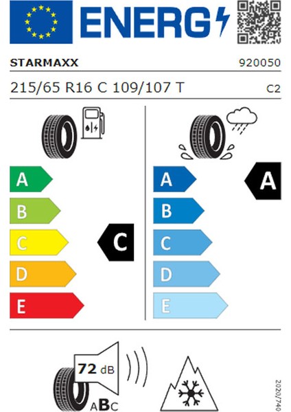 215/65 R16C 109/107R 8Pr Vanmaxx+ Hafif Ticari Dört Mevsim Lastiği (Üretim Yılı: 2024)
