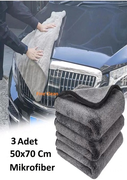 3 Adet Büyük Mikrofiber Leke Bırakmaz Araç Yıkama Kurulama Oto Cam Temizlik Havlu 50*70