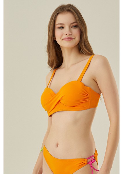 Turuncu Beauty From Straplez Tek Üst Bikini