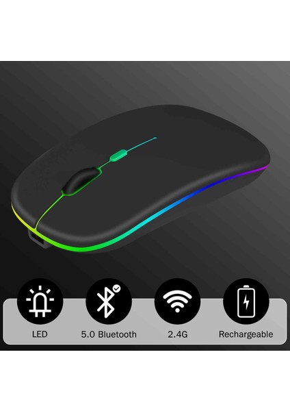 Redmud Teknoloji Apple ipad 6.nesil 9.7 Inç A1893 A1954 Uyumlu Rgb Işıklı (7 Renkli)  Bluetooth & Wireless Türkçe Klavye Mouse Seti Design By Newface