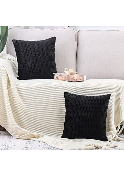 Adet Süper Yumuşak Kadife Dekoratif Kırlent Kapakları 18X18 Inç Doku Yastık Kılıfı Yastık Kabuk Için Kanepe-A,наволочка (Yurt Dışından)