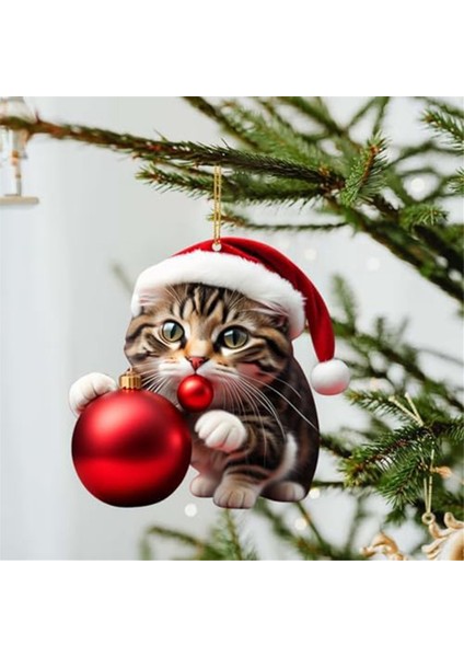 Komik Kara Kedi Süsleri, Yükseklik Sevimli Kediler, Noel Süsleri, Noel Ağacı Asılı Süslemeler (Yurt Dışından)