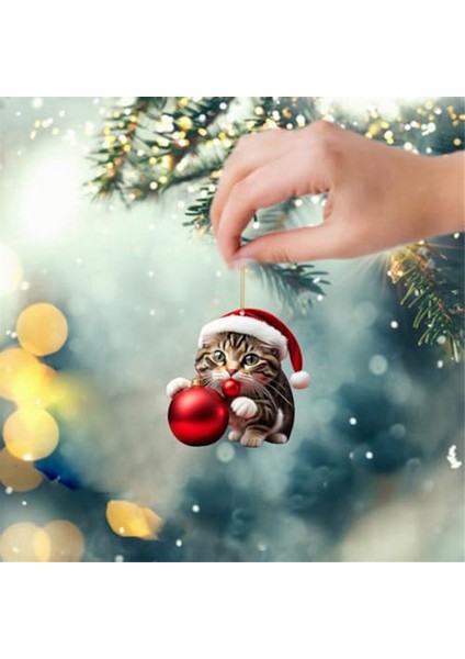 Komik Kara Kedi Süsleri, Yükseklik Sevimli Kediler, Noel Süsleri, Noel Ağacı Asılı Süslemeler (Yurt Dışından)