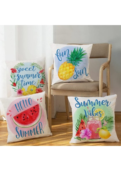 Yaz Yastık Kapakları 18X18 4 Set Açık Dekoratif Atmak Yastıklar Ekler Kılıfları Çiftlik Evi Dekor Ev Kanepe Kanepe,наволочка (Yurt Dışından) indirimleri