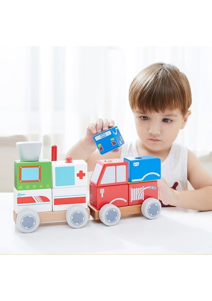 Çocuklar Için Ahşap Oyuncak Araba Dıy Oyuncakları Birleştirin Itfaiye Aracı Mühendislik Aracı Ambulans Polis Arabası Yeni Yürümeye Başlayan Çocuklar Için Oyuncaklar - Yeşil (Yurt Dışından) fırsatları
