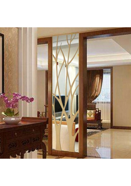 3x 3D Akrilik Ağaç Ayna Duvar Sticker Çıkarılabilir Dıy Sanat Çıkartması Ev Dekor Duvar 100X28 cm (Yurt Dışından) fırsatları