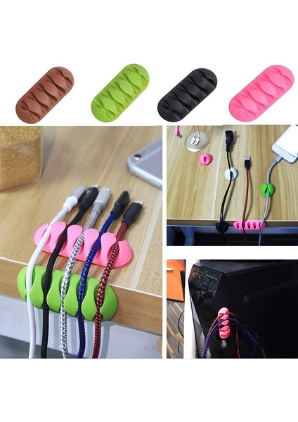 5 Klipsli Kablo Tutucu Silikon Kablo Düzenleyici USB Sarıcı Yönetim Klipleri Tutucu Fare Kulaklık Kulaklık Vb-Beyaz (Yurt Dışından) fırsatları